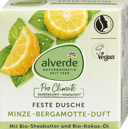 Solid shower gel with mint and bergamot scent, 60 g