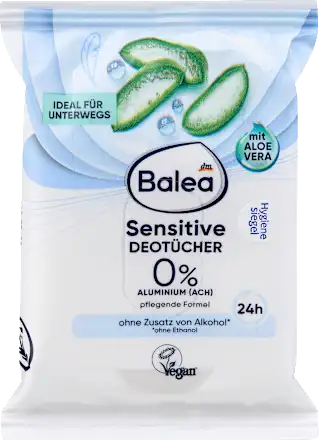 Sensitive deodorant wipes, 10 pieces