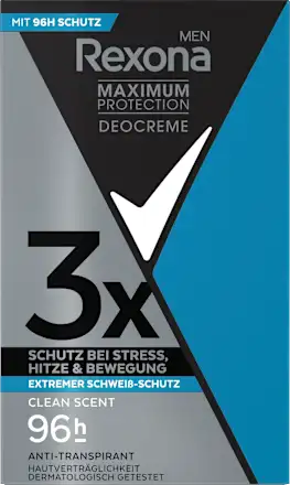 Antiperspirant Deodorant Cream Men Maximum Protection Clean Scent, 45 ml