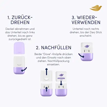 Antiperspirant deodorant stick with violet and tonka bean scent, refill pack, 35 ml