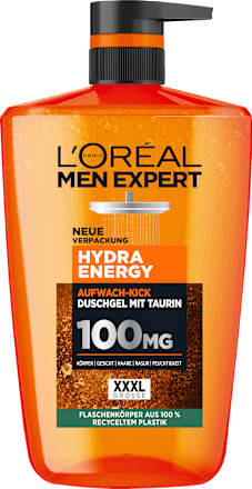 Hydra Energy shower gel with taurine, wake-up kick, 1000 ml