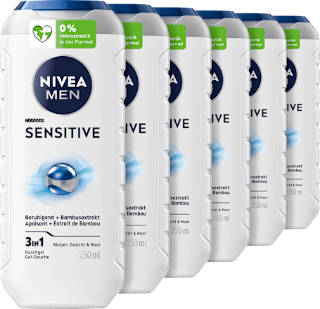Sensitive 3-in-1 Shower Gel (6 x 250 ml), 1,500 ml
