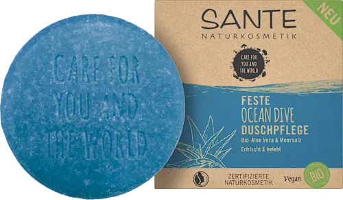 Solid Shower Gel Ocean Dive Organic Aloe Vera & Sea Salt, 80 g