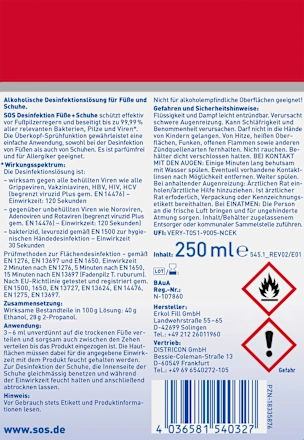 Disinfectant spray for feet & shoes, 250 ml - Image 2