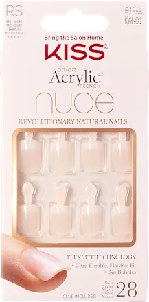 Artificial Nails Salon Acrylic French Nude, 28 pieces