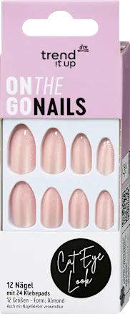 Artificial Nails On The Go Nails Cat Eye Look, 12 pieces
