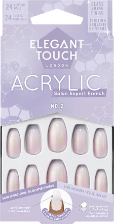 Artificial nails French Acrylic No. 2 Coffin, 24 pieces