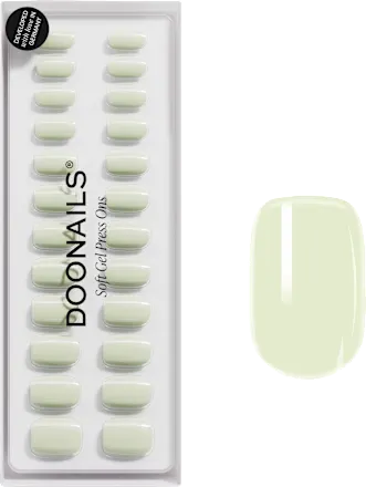 Artificial nails, Soft Gel Press Ons Pistachio Short Square, 30 pieces
