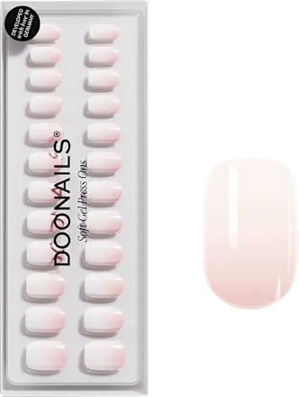 Artificial nails, soft gel press-ons, baby boomer short square, 30 pieces