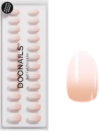 Artificial nails, soft gel press-ons, baby boomer short round, 30 pieces