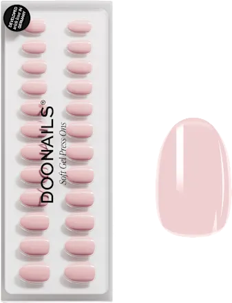 Artificial nails, soft gel press-ons, ballerina short round, 30 pieces