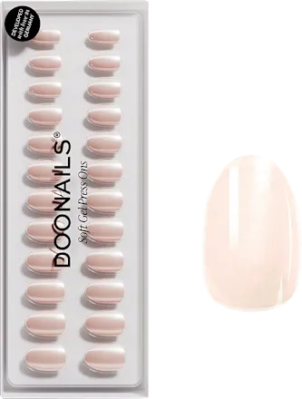 Artificial nails, Soft Gel Press Ons Prosecco Short Round, 30 pieces