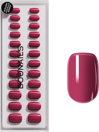 Artificial nails, soft gel press-ons, bubblegum short square, 30 pieces