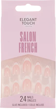 Artificial nails Salon French 122, 24 pcs