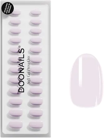 Artificial nails, Soft Gel Press Ons Soft Lilac Short Round, 30 pieces