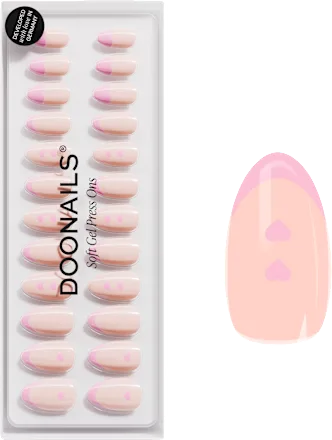 Artificial nails, soft gel press-ons, flirty French, 30 pieces