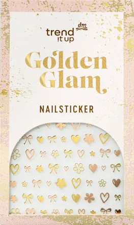 Golden Glam nail stickers, 72 pieces