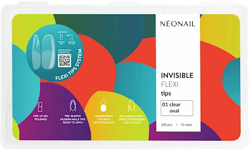 Invisible Flexi Tips 01 - Clear Oval, 300 pcs
