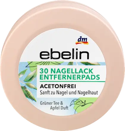 Nail polish remover pads, green tea and apple scent, travel size, 30 pieces