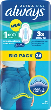 Ultra Sanitary Pads Day Normal 1 with wings, Big Pack, 24 pieces