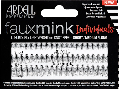 Artificial eyelash set Fauxmink Individuals Combo (20 pcs), 60 pcs