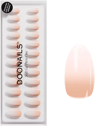 Artificial nails, Soft Gel Press Ons Babyboomer Short Almond, 30 pieces