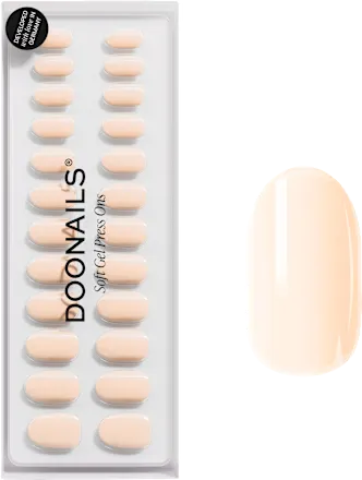 Artificial nails, soft gel press-ons cheesecake medium round, 30 pieces