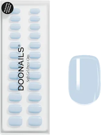 Artificial nails, Soft Gel Press Ons Powder Blue Extra Short Square, 30 pieces