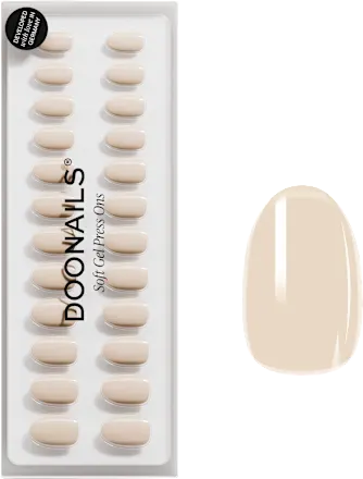 Artificial nails, Soft Gel Press Ons Vanilla Short Round, 30 pieces