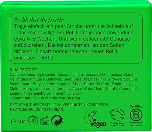 Tropic Tonic deodorant stick refill pack, 40 g - Image 2