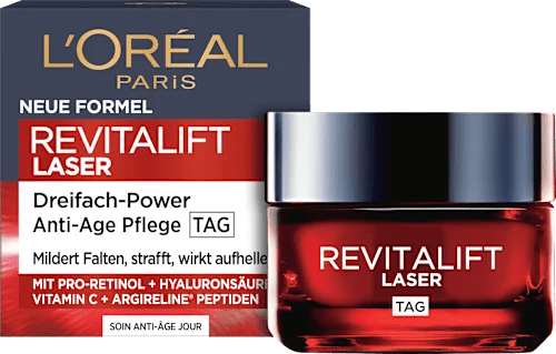 Anti-aging laser face cream with pro-retinol, hyaluronic acid and vitamin C, 50 ml