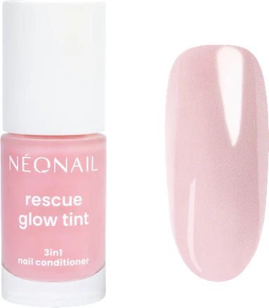 Nail care Rescue Glow Tint, 3in1 Nail Conditioner, Glitter Rose, 7.2 ml