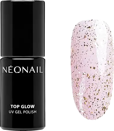 UV nail polish Top Glow Gold Flakes, 7.2 mm