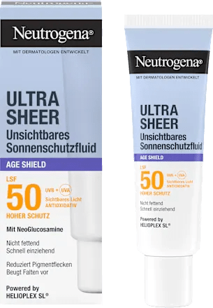 Sunscreen facial fluid, ultra sheer age shield, SPF 50, 50 ml