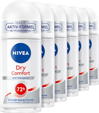Antiperspirant Deo Roll-on Dry Comfort, Value Pack (6 x 50 ml), 300 ml