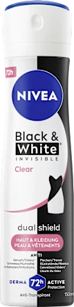 Antiperspirant deodorant spray Black & White Invisible Clear, 150 ml