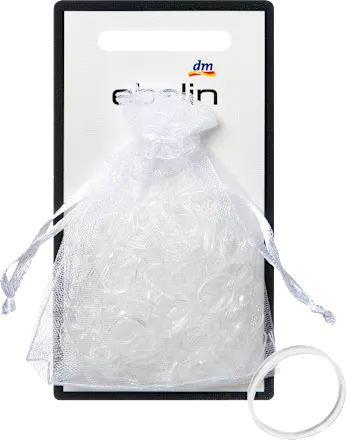 Mini hair ties in organza bags, transparent, 250 pieces