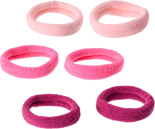 Soft mini hair ties, pink, 12 pieces