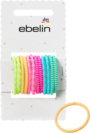 Gathered hair ties, assorted colors, 12 pieces