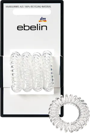 Spiral hair ties midi, transparent, 4 pieces