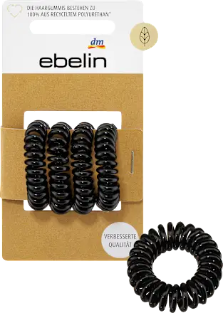 Small black spiral hair ties, 4 pieces