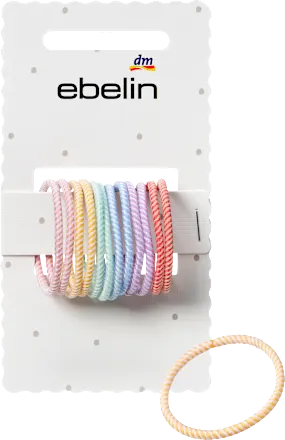 Striped hair ties, multicolored, 12 pieces