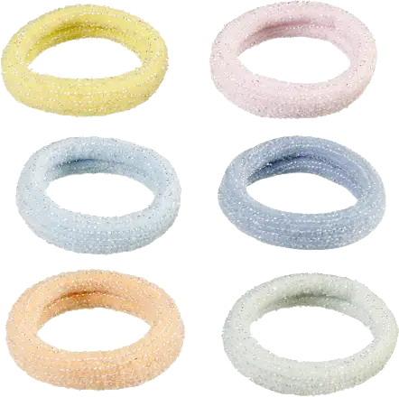 Hair ties with glitter thread, 12 pieces