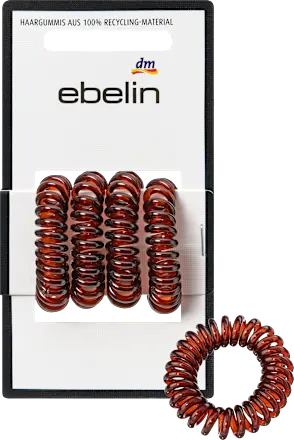 Small, transparent spiral hair ties, 4 pieces