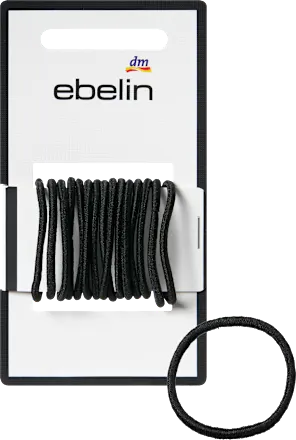 Small, thin, black hair ties, 15 pieces