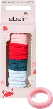 Hair ties pink/red/blue, 20 pieces