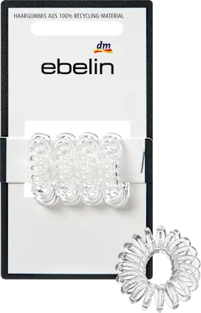 Spiral hair ties mini, transparent, 4 pcs