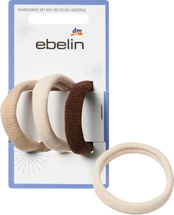 Hair ties, cream/brown, 3 pieces