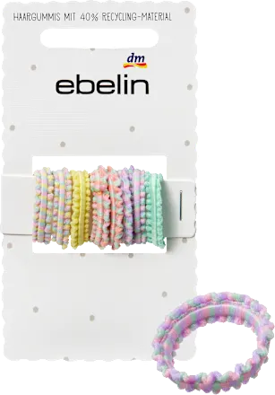 Wavy hair ties, pastel colored, 9 pieces
