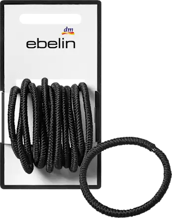Textured hair ties, black, 12 pieces
